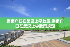 海南户口在武汉上学政策,海南户口在武汉上学政策规定