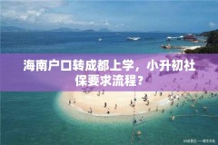 海南户口转成都上学，小升初社保要求流程？