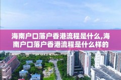 海南户口落户香港流程是什么,海南户口落户香港流程是什么样的