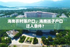 海南农村落户口，海南孩子户口迁入条件？