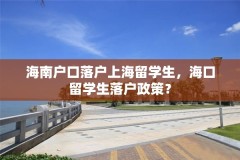 海南户口落户上海留学生，海口留学生落户政策？