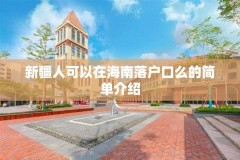 新疆人可以在海南落户口么的简单介绍