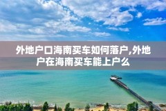 外地户口海南买车如何落户,外地户在海南买车能上户么