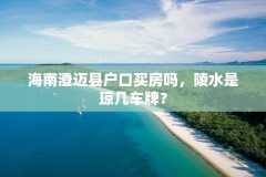 海南澄迈县户口买房吗，陵水是琼几车牌？