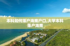 本科如何落户海南户口,大学本科落户海南