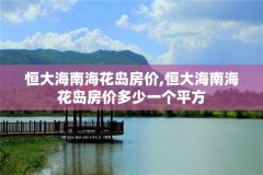 恒大海南海花岛房价,恒大海南海花岛房价多少一个平方