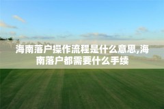 海南落户操作流程是什么意思,海南落户都需要什么手续