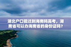 湖北户口能迁到海南吗高考，湖南省可以办海南省的身份证吗？