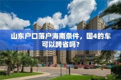 山东户口落户海南条件，国4的车可以跨省吗？