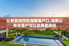 公务员如何在海南落户口,海南公务员落户可以买两套房吗