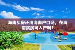 海南买房还用海南户口吗，在海南买房可入户吗？