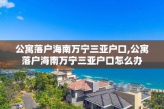 公寓落户海南万宁三亚户口,公寓落户海南万宁三亚户口怎么办