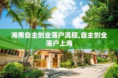 海南自主创业落户流程,自主创业落户上海