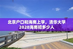 北京户口和海南上学，清华大学2020海南招多少人