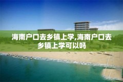 海南户口去乡镇上学,海南户口去乡镇上学可以吗