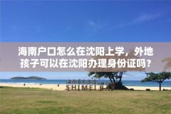 海南户口怎么在沈阳上学，外地孩子可以在沈阳办理身份证吗？