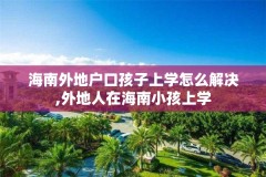 海南外地户口孩子上学怎么解决,外地人在海南小孩上学