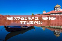 海南大学硕士落户口，海南有房子可以落户吗？