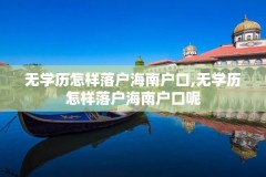 无学历怎样落户海南户口,无学历怎样落户海南户口呢