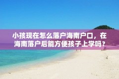 小孩现在怎么落户海南户口，在海南落户后能方便孩子上学吗？