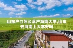 山东户口怎么落户海南大学,山东去海南上大学好吗