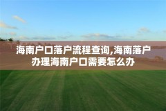 海南户口落户流程查询,海南落户办理海南户口需要怎么办