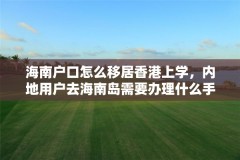 海南户口怎么移居香港上学，内地用户去海南岛需要办理什么手续？