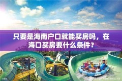 只要是海南户口就能买房吗，在海口买房要什么条件？