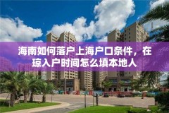 海南如何落户上海户口条件，在琼入户时间怎么填本地人