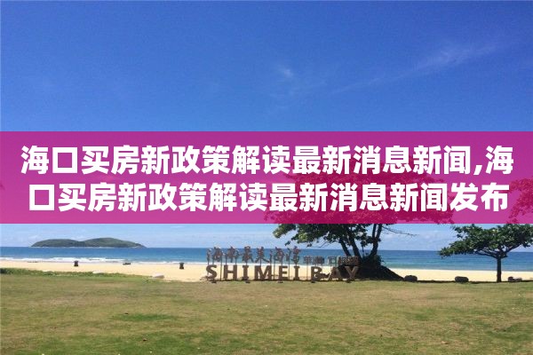 海口买房新政策解读最新消息新闻,海口买房新政策解读最新消息新闻发布会