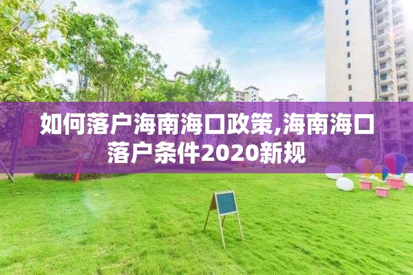 如何落户海南海口政策,海南海口落户条件2020新规