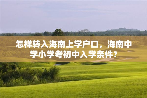 怎样转入海南上学户口，海南中学小学考初中入学条件？