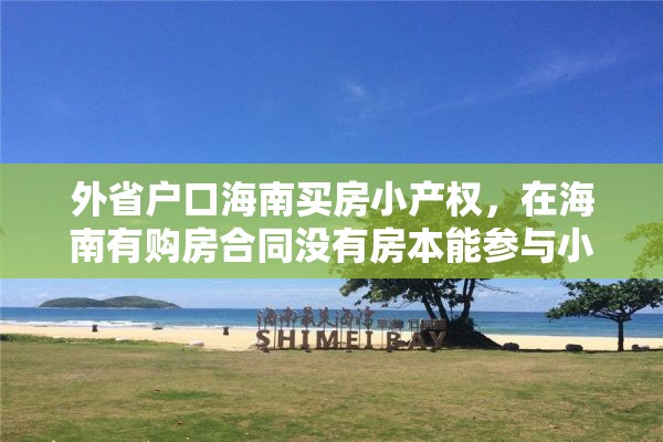 外省户口海南买房小产权，在海南有购房合同没有房本能参与小客车摇号吗？