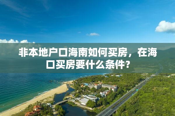 非本地户口海南如何买房，在海口买房要什么条件？