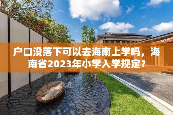 户口没落下可以去海南上学吗，海南省2023年小学入学规定？