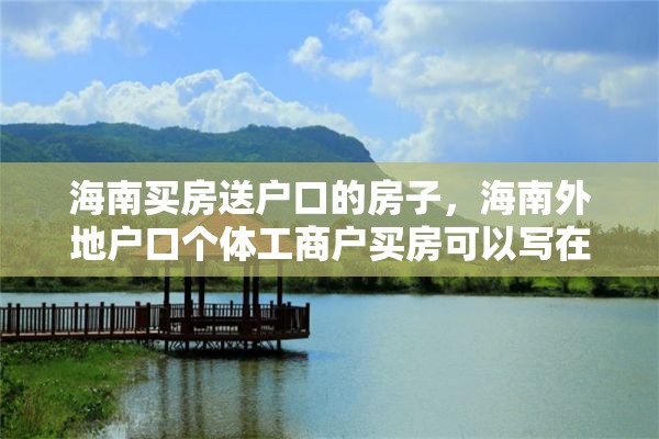 海南买房送户口的房子，海南外地户口个体工商户买房可以写在个人名下吗？