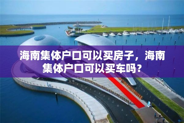 海南集体户口可以买房子，海南集体户口可以买车吗？