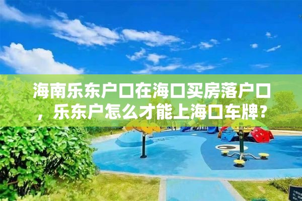 海南乐东户口在海口买房落户口，乐东户怎么才能上海口车牌？