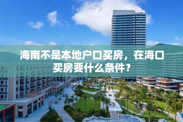 海南不是本地户口买房，在海口买房要什么条件？