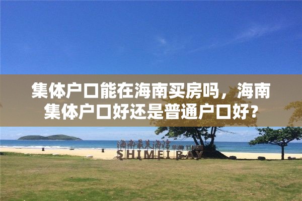 集体户口能在海南买房吗，海南集体户口好还是普通户口好？