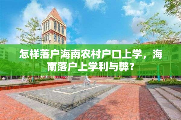 怎样落户海南农村户口上学，海南落户上学利与弊？