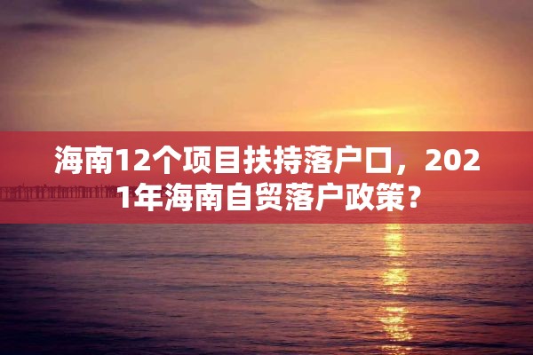 海南12个项目扶持落户口，2021年海南自贸落户政策？