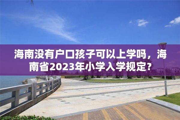 海南没有户口孩子可以上学吗，海南省2023年小学入学规定？