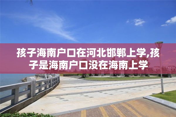 孩子海南户口在河北邯郸上学,孩子是海南户口没在海南上学