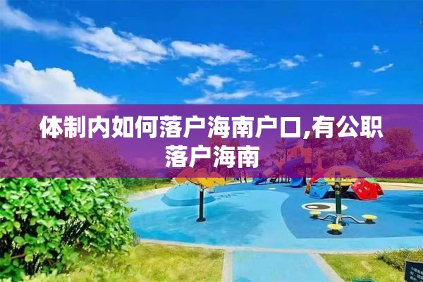 体制内如何落户海南户口,有公职落户海南