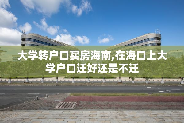 大学转户口买房海南,在海口上大学户口迁好还是不迁