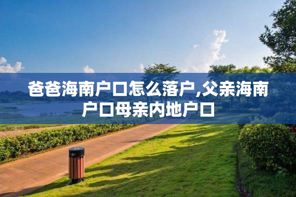 爸爸海南户口怎么落户,父亲海南户口母亲内地户口