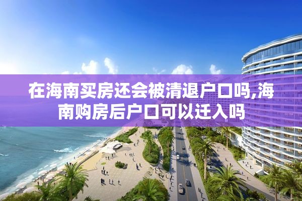 在海南买房还会被清退户口吗,海南购房后户口可以迁入吗