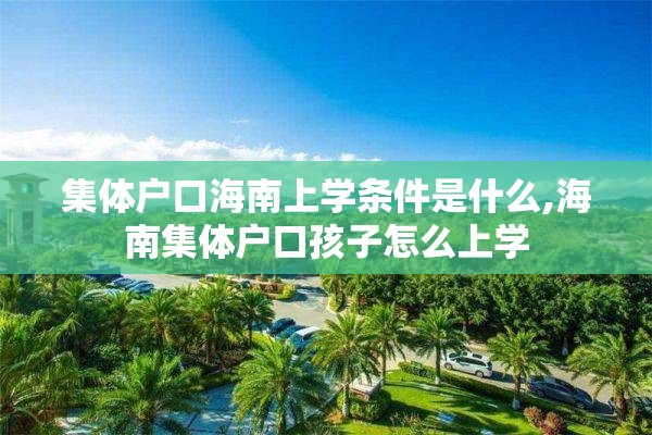 集体户口海南上学条件是什么,海南集体户口孩子怎么上学