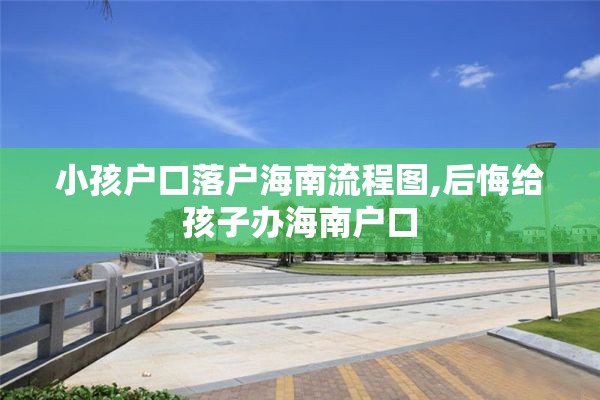 小孩户口落户海南流程图,后悔给孩子办海南户口